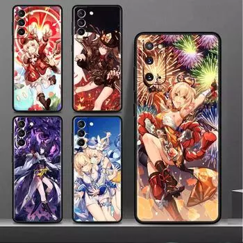 Чехол для Samsung Galaxy S20 FE S22 Ultra S21 Plus Роскошный мягкий чехол для телефона S10 S9 S8 S10e S7 Силиконовый чехол для девушки Genshin Impact Samsung S7