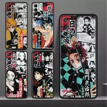 Чехол для Samsung Galaxy S20 FE S22 Ultra S21 Plus Роскошный мягкий чехол для телефона S10 S9 S8 S10e S7 Funda Anime Demon Slayer Kimetsu Capa Samsung S7