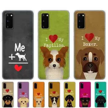 Чехол для Samsung Galaxy S20 PLUS Ultra S10 lite, чехол для телефона Samsung Note 10 Plus lite, чехол-боксер «I Love My Dog Yorkie Papillon» Samsung S20