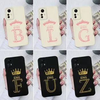 Чехол для Samsung Galaxy S20 S21 S22 S23 Plus Ultra Note 20, чехол с милыми буквами от A до Z, мягкая жидкая задняя крышка для Samsung GalaxyS22 S 20 21 22 23 Fundas Samsung S20