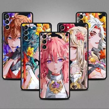 Чехол для Samsung Galaxy S20 S22 Ultra S21 FE S10 S9 Plus Note 20 10 Lite 9, мягкий чехол для телефона Genshin Impact Samsung S21 5G