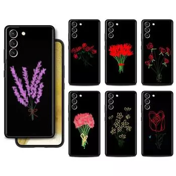 Чехол для Samsung Galaxy S22 S20 Ultra S21 FE S10 S9 Plus Note 20 10 Lite 9 мягкий чехол для телефона Shell Flower Samsung S21 5G