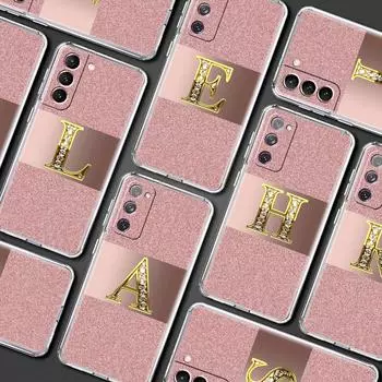 Чехол для Samsung Galaxy S22 Ultra S20 Fe S21 S10 Plus, мягкий чехол для смартфона Note 20 10 Lite, силиконовый чехол с розовым буквенным узором for Samsung S22 Plus