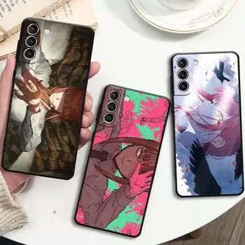 Чехол для Samsung Galaxy S22 Ultra S20 FE S21 Plus S10 Lite S10e S9 S8 S7, силиконовый чехол для телефона, мягкий чехол с бензопилой, человек Makima Sac Samsung S7