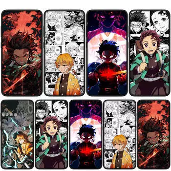 Чехол для Samsung Galaxy S24 S23 iPhone 16 15 14 Xiaomi Redmi Note 13 12 11 10 Plus 9 Pro Max X XR Tanjirou Demon Slayer Agatsuma Zenitsu 2 OPPO Huawei for Samsung Galaxy S20 Plus экрю