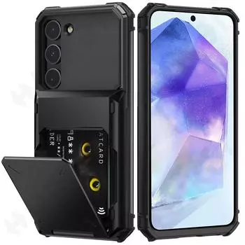 Чехол для Samsung Galaxy S24 S23 S22 S21 Ultra A55 A35 A54 A15 A34 5G Plus, кошелек, держатель для карт, слот для царапин, бампер, чехол из ТПУ Samsung S24 Plus