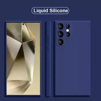 Чехол для Samsung Galaxy S24 Ulta Plus, квадратный сплошной цвет, жидкий силиконовый чехол для телефона Samsung Galaxy S24 S 24 GalaxyS24 Ultra Plus, задняя крышка For Samsung Galaxy S24 темно-красного