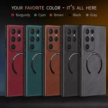 Чехол для Samsung Galaxy S24 Ultra, кожаный чехол для телефона Samsung Galaxy S23 S22 S20 Plus, роскошный чехол S23 S21 FE 5G, чехол Samsung S24 Ultra чёрный