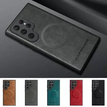 Чехол для Samsung Galaxy S24 Ultra, кожаный чехол для телефона Samsung Galaxy S25 S22 S20 Plus, роскошный чехол S23 S21 FE 5G, чехол Samsung S25 чёрный