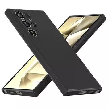 Чехол для Samsung Galaxy S24 Ultra, мягкий силиконовый чехол из жидкого силикона для Samsung Galaxy S24 Plus S24Ultra, чехол для телефона, чехлы For Galaxy S24 чёрный