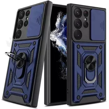 Чехол для Samsung Galaxy S24 Ultra Plus 4G 5G Ring Magnetic Kickstand Camera Slide Cover Samsung S24