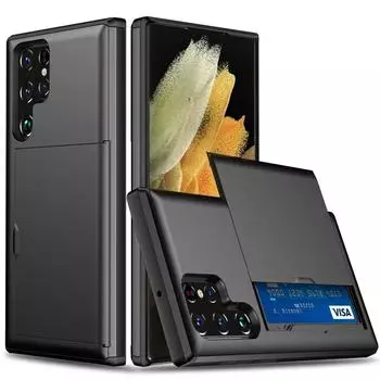 Чехол для Samsung Galaxy S24 Ultra S23 S21 S20 FE S22 Plus, защитный чехол-кошелек с слотом для карт, чехол для Galaxy Note 20 Ultra S24 + For Galaxy S24 чёрный