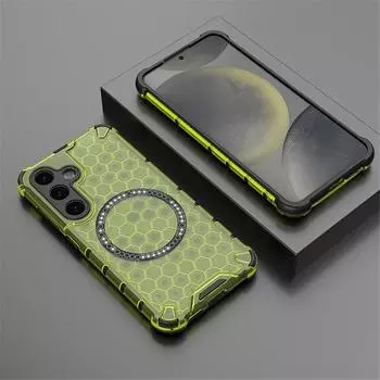 Чехол для Samsung Galaxy S24 Ultra S23 + S23FE Магнитный для беспроводной зарядки Magsafe Прозрачный полный защитный чехол из ТПУ для Samsung S24 Plus Samsung S24 ultra красный