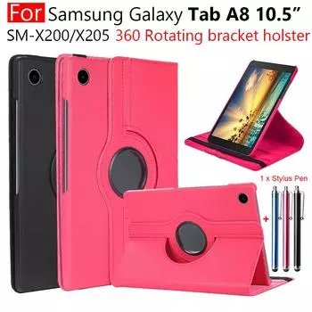 Чехол для Samsung Galaxy Tab A8 2021 SM-X200 SM-X205, вращающаяся на 360 градусов крышка планшета с подставкой для Samsung Galaxy Tab A8 10,5 дюймов красный