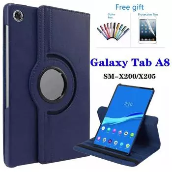 Чехол для Samsung Galaxy Tab A8 2021, чехол для планшета Samsung Tab A8 10,5 SM-X200/SM-X205, вращающийся на 360 градусов кожаный чехол iPad pro 12.9