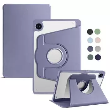 Чехол для Samsung Galaxy Tab A9 Plus, вращающийся на 360 градусов, прозрачный жесткий чехол из ПК для планшета Samsung Tab A9 Plus с держателем для ручек A9 Plus (11 inch) розовый