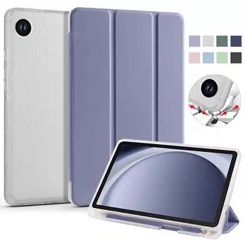Чехол для Samsung Galaxy Tab A9 Plus с подставкой для карандашей, мягкая задняя часть из искусственной кожи, противоударный чехол для Galaxy Tab A9 A9 Plus, чехол Tab A9 (8.7 inch) мятный зеленый