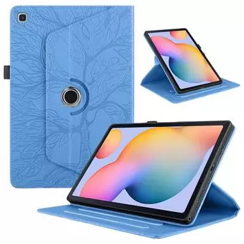 Чехол для Samsung Galaxy Tab S6 Lite 10.4 3D Tree Embossed 360-градусный вращающийся откидной планшет-подставка для Samsung Tab S6 Lite Чехол For S6 Lite 10.4inch чёрный