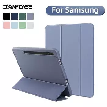 Чехол для Samsung Galaxy Tab S8 11 дюймов для S7 11 S6 Lite 10,4 S7 Plus S7 FE S8 Plus 12,4 S8 Ultra 14,6 с крышкой для планшета S6 Lite 10.4 in чёрный