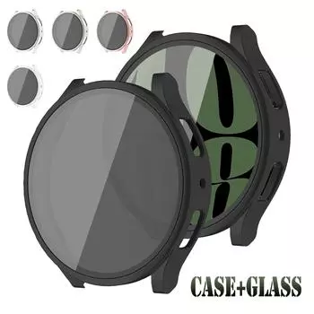 Чехол для Samsung Galaxy Watch 6 Защитная пленка для экрана 40 мм 44 мм Закаленное стекло HD + Жесткий бампер для Samsung Watch 6 Аксессуары для чехлов Galaxy watch 6 40mm чистый