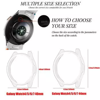 Чехол для Samsung Galaxy Watch 7 6 5 4 40 мм 44 мм Защитный экран ПК Бампер Закаленное стекло Алмазный интегрированный защитный чехол Galaxy Watch7 40mm розового золота