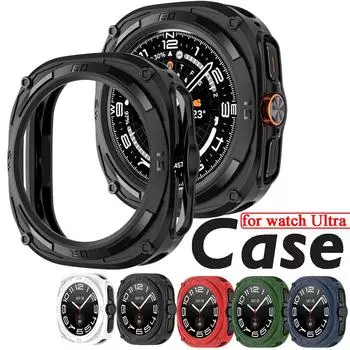 Чехол для Samsung Galaxy Watch Ultra 47 мм, бампер, нескользящий чехол, тонкий, жесткий, легкий чехол для ПК, чехол для Galaxy Watch Ultra 47 мм для мужчин и женщин Samsung Galaxy Watch Ultra зелёный