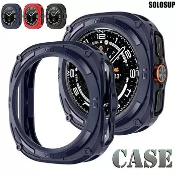 Чехол для Samsung Galaxy Watch Ultra 47 мм, бампер, нескользящий чехол, тонкий, жесткий, легкий чехол для ПК, чехол для Galaxy Watch 7 Ultra 47 мм, для мужчин и женщин Samsung Galaxy Watch Ultra чёрный