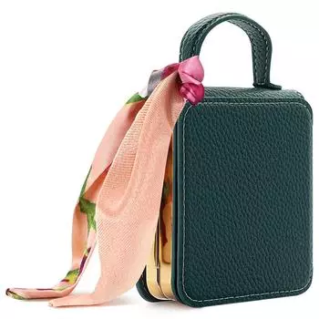 Чехол для Samsung Galaxy Z Flip7 5G из ПУ кожи+ПК, чехол-тоут для телефона с зеркалом Green