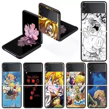 Чехол для Samsung Galaxy Z Flip 3 5G, черный жесткий роскошный чехол для телефона ZFlip, предотвращающий падение, модный чехол для ПК, чехол «Семь смертных грехов» Samsung Z Flip 3 5G