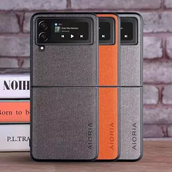 Чехол для Samsung Galaxy Z Flip 4 3 5G Flip3 Flip4, роскошный текстильный кожаный чехол для Samsung Galaxy Z Flip 4, чехол Z Flip 3 чёрный