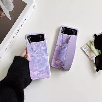 Чехол для Samsung Galaxy Z Flip 4, фиолетовый браслет, чехол-раскладушка Skin Sensation для Samsung Z Flip 3, противоударный, жесткий, задняя крышка Samsung Z Flip 3