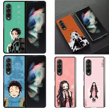 Чехол для Samsung Galaxy Z Fold3 5g, жесткий тонкий чехол, ультратонкий чехол с защитой от падения для Galaxy Z Fold 3, чехол для телефона, аниме, Demon Slayer, аниме Samsung Z Fold3 5G