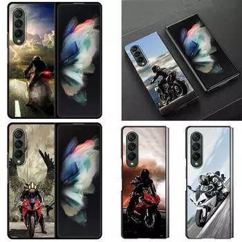 Чехол для Samsung Galaxy Z Fold3 5g, жесткий тонкий чехол, ультратонкий чехол с защитой от падения для Galaxy Z Fold 3, чехол для мотоциклов, кросс, мотоциклетный спорт Samsung Z Fold3 5G