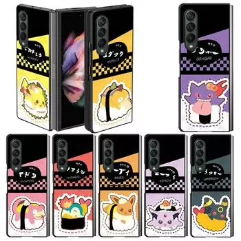 Чехол для Samsung Galaxy Z Fold 3 5G черный жесткий чехол для телефона Z Fold3 модный бампер противоударный ПК Funda Cartoon Pokemon Sushi Capa Samsung Z Fold 3