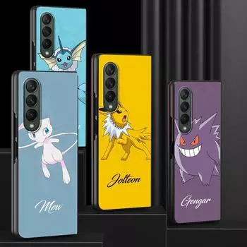 Чехол для Samsung Galaxy Z Fold 3 5G, черный жесткий чехол для телефона Z Fold3, модный противоударный чехол для ПК, чехол аниме Pokemon 1 Shell Samsung Z Fold 3