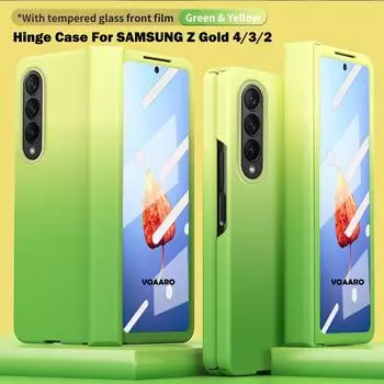 Чехол для Samsung Galaxy Z Fold 4 3 2 5g, защитный чехол на шарнирах для Samsung Z Fold 4 3 2, чехол на шарнирах со стеклянной пленкой на переднем экране Case With Front Film чёрный