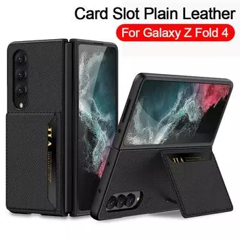 Чехол для Samsung Galaxy Z Fold 4 5g, ультратонкий кожаный чехол с гнездом для карт, пластиковый чехол, чехол для Samsung Z Fold 4 Fold4 For Galaxy Z Fold 4 чёрный