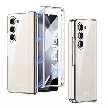 Чехол для Samsung Galaxy Z Fold 5, пленка, интегрированная гальваническая прозрачная складная петля, полный защитный противоударный чехол for Galaxy Z Fold 5