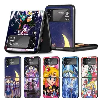 Чехол для Samsung Galaxy ZFlip3 Z Flip 4 ZFlip Z Flip 3 5G ZFlip4 противоударный жесткий ПК Funda Japan Sailors-Cute Moons Samsung Z Flip 5G