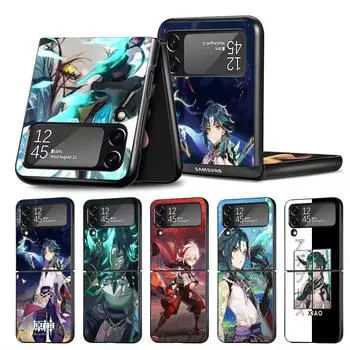 Чехол для Samsung Galaxy ZFlip3 ZFlip Z Flip 3 5G Z Flip 4 Flip3 Flip4 zflip Жесткий чехол для ПК Game Genshin Impact Anime Shell Samsung Z Flip 5G