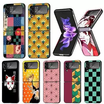 Чехол для Samsung Galaxy Zflip3 Zflip Z Flip 3 5g Z Flip 4 Flip3 Zflip4 Zflip жесткий чехол для ПК Demon Slayer с цветным принтом Samsung Z Flip 5G