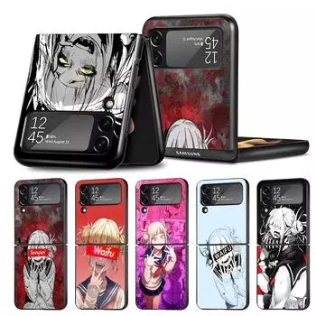Чехол для Samsung Galaxy ZFlip Z Flip 4 Z Flip 3 5G ZFlip3 zflip Flip4, черный роскошный чехол My Hero Academia Toga Himiko, чехлы Samsung Z Flip 5G