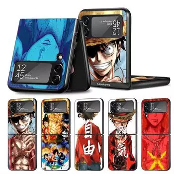 Чехол для Samsung Galaxy ZFlip ZFlip3 Z Flip 3 5G Z Flip 4 zflip ZFlip4 Flip3 Black Funda Ones PiecesLuffyAces Cases Shell Samsung Z Flip 5G