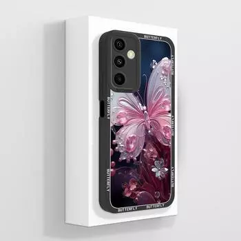 Чехол для Samsung M36 M55 M56 A25 A26 A17 F56 Красивый чехол для телефона с масляной живописью и цветами, Защитная пленка для экрана, Мягкий бампер, Пылезащитная крышка для корпуса Samsung Samsung M35 5G