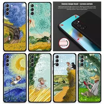 Чехол для Samsung s20 fe Galaxy s21 ultra s22 s10 s20 plus s22ultra Note 20ultra 10plus в стиле ретро, картина маслом, искусство Ван Гога, подсолнух Samsung S22 5G