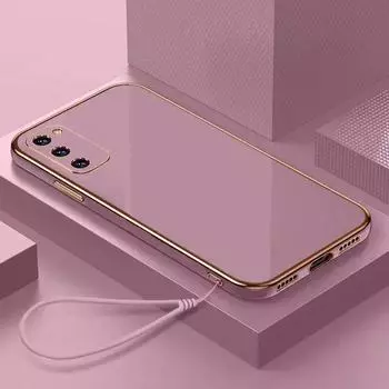 Чехол для Samsung S20 Galaxy S20 + Роскошный квадратный чехол Galaxy S20 Plus S20 FE, противоударный мягкий силиконовый чехол из ТПУ Galaxy S20&Case & Strap снег белый