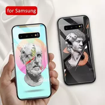 Чехол для samsung s22, стеклянная задняя крышка, чехол с изображением статуи для samsung Galaxy S8 S9 S10 S21 S20 Note 8 9 10 20 plus S10e ultra Samsung S8 plus