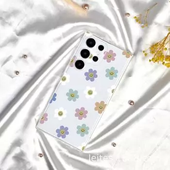 Чехол для Samsung S23A55 Daisy Smiley Face с полным объективом и защитой от падения Samsung S20PLUS прозрачный