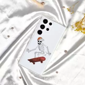 Чехол для Samsung S23A55 Skull Skateboard Painted Full Lens Anti Fall Protective Case Samsung A05S прозрачный