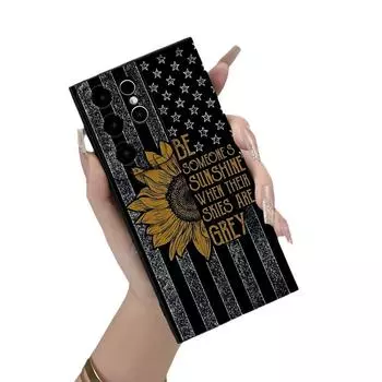 Чехол для Samsung S23A55 Sunflower Splicing Painted Full Lens Anti Fall Protective Case Samsung S23PLUS чёрный